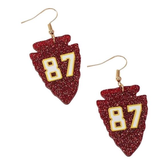 KC‎ Chief Kelce 87 acrylic ￼dangle Earrings - Picture 1 of 2
